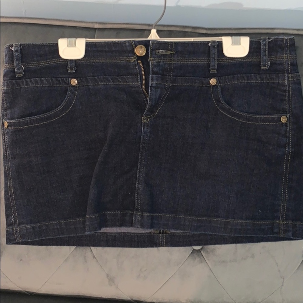 denim mini skirt